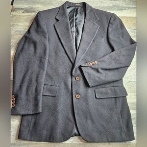 Men's Cashmere Blazer Navy Blue 2 Button Daniel Taylor Size 44 Vintage